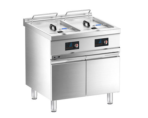 คุณภาพ  Floor Western Electric Double-tank Deep Fryer with Cabinet โรงงาน